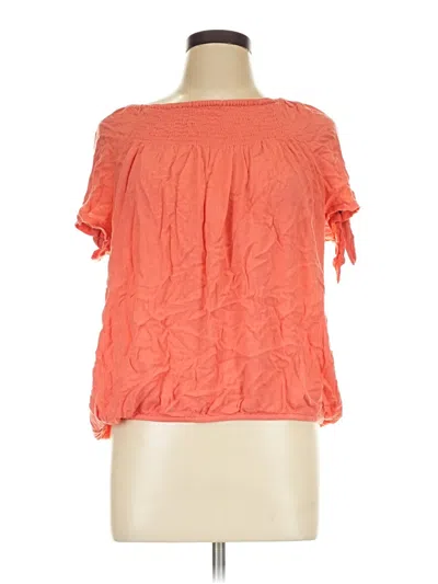 Pre-owned Westport Short Sleeve Blouse In Orange