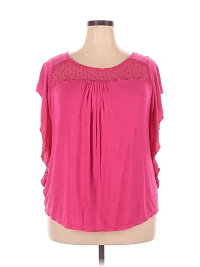 Pre-owned Westport Short Sleeve Blouse In Pink