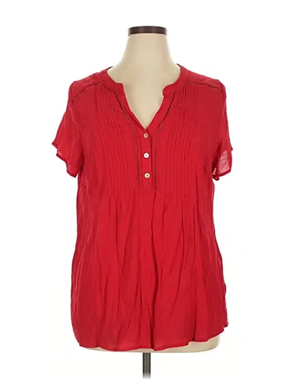 Pre-owned Westport Short Sleeve Blouse In Red