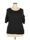 Westport Short Sleeve Top Black Cold Shoulder Neckline Tops In Black
