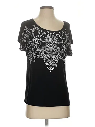 Pre-owned Westport Short Sleeve Top Black Scoop Neck Tops