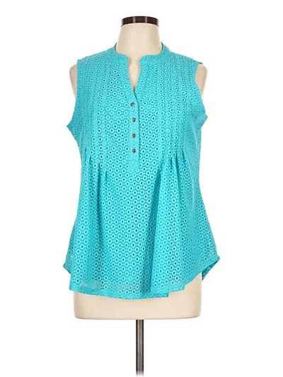 Pre-owned Westport Sleeveless Blouse In Teal