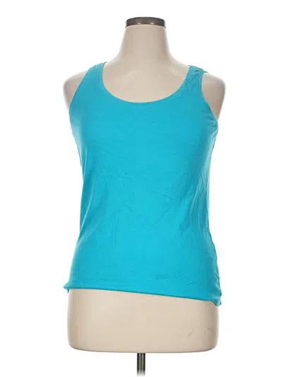 Pre-owned Westport Tank Top Teal Halter Neckline Tops In Blue