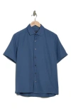 Westzeroone Baylor Cotton Short Sleeve Button-up Shirt In Bering Sea