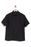 Westzeroone Baylor Cotton Short Sleeve Button-up Shirt In Black
