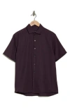 Westzeroone Baylor Cotton Short Sleeve Button-up Shirt In Elderberry