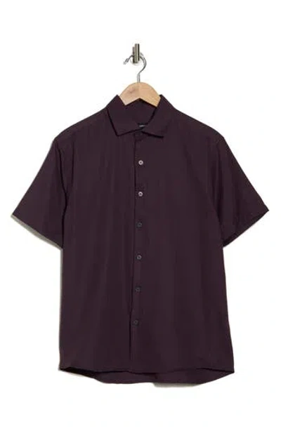 Westzeroone Baylor Cotton Short Sleeve Button-up Shirt In Elderberry