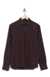 Westzeroone Brave Gingham Check Long Sleeve Button-up Shirt In Navy