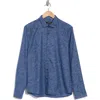 Westzeroone Costas Long Sleeve Trim Fit Button-up Shirt In Navy
