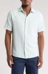 Westzeroone Enigo Short Sleeve Button-up Shirt In Soft Teal