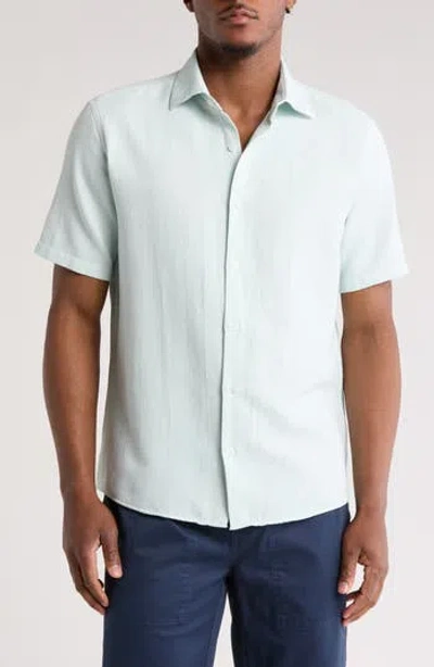 Westzeroone Enigo Short Sleeve Button-up Shirt In Soft Teal