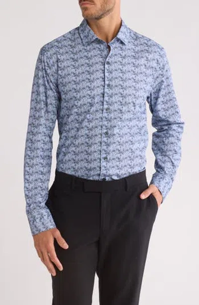 Westzeroone Enzo Long Sleeve Woven Button-down Shirt In Blue