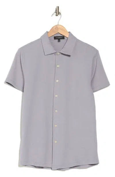 Westzeroone Freeson Short Sleeve Stretch Cotton Button-up Shirt In Lavender Whisper