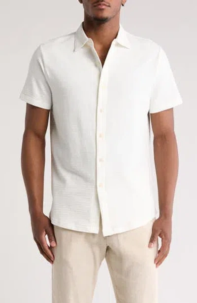 Westzeroone Freeson Short Sleeve Stretch Cotton Button-up Shirt In White