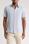 Westzeroone Lorenzo Short Sleeve Button-up Shirt In Navy