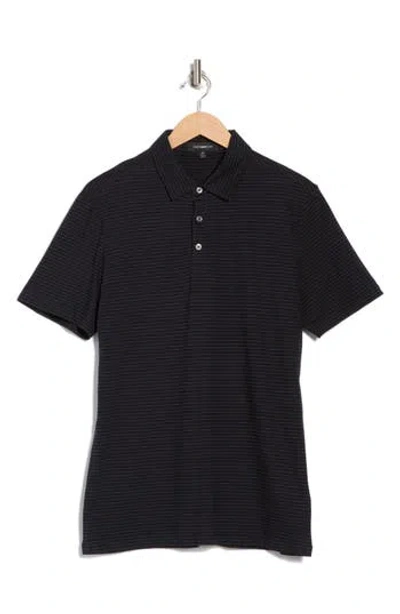Westzeroone Oakwood Stripe Cotton Polo In Black