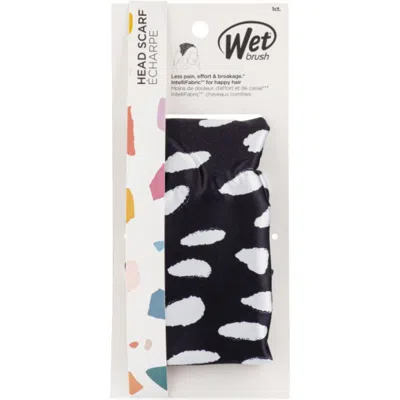 Wet Brush Black Paint Hair Scarf In White
