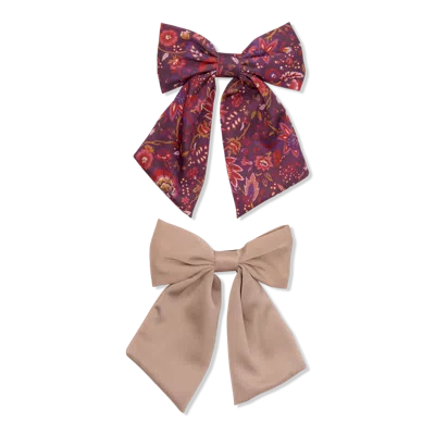 Wet Brush Reclaimed Boho Satin Bow Clips