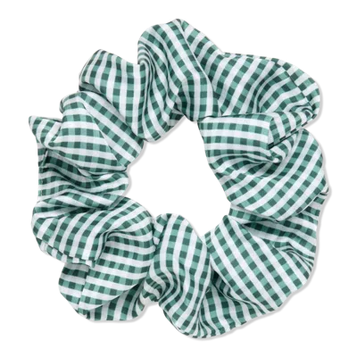 Wet Brush X Hill House Large Silk Scrunchie - Green Gingham