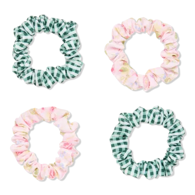 Wet Brush X Hill House Satin Skinny Scrunchies - Pink & Green