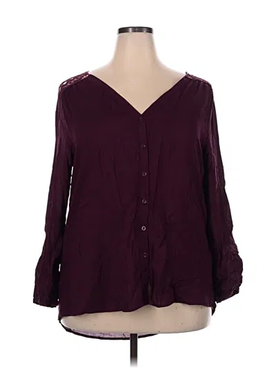 Pre-owned Wet Seal 3/4 Sleeve Blouse In Burgundy