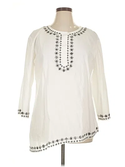 Pre-owned Wet Seal 3/4 Sleeve Blouse In White