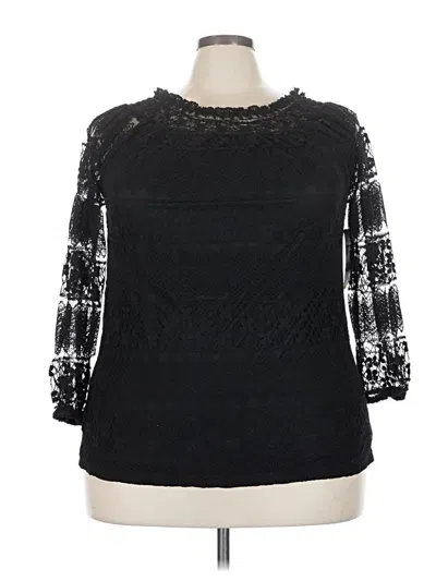 Pre-owned Wet Seal 3/4 Sleeve Top Black Mock Neckline Tops