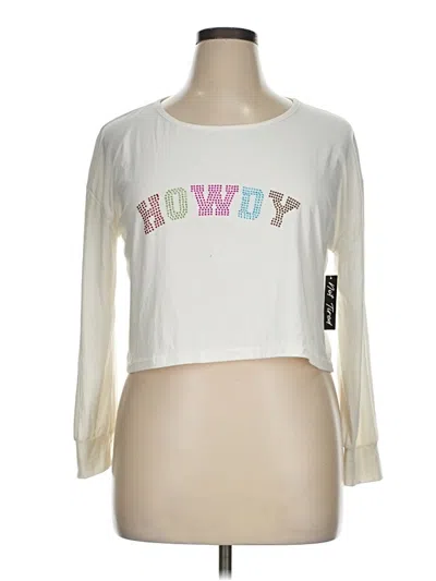 Pre-owned Wet Seal 3/4 Sleeve T-shirt In Ivory