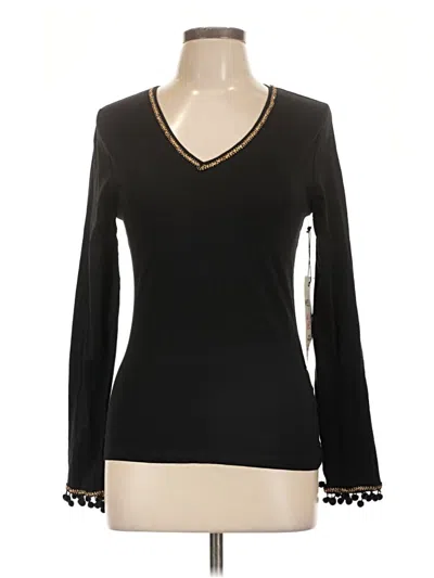 Pre-owned Wet Seal Long Sleeve Top Black V-neck Tops