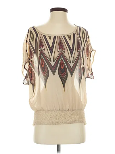 Pre-owned Wet Seal Short Sleeve Blouse In Ivory