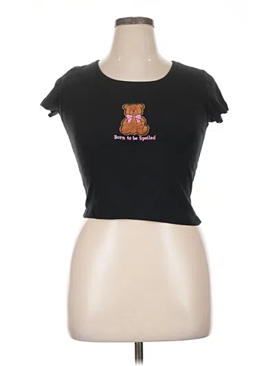 Pre-owned Wet Seal Short Sleeve Top Black Sweetheart Neckline Tops