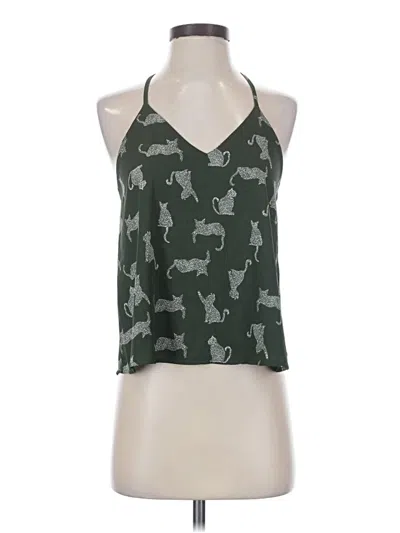 Pre-owned Wet Seal Sleeveless Top Green Halter Neckline Tops