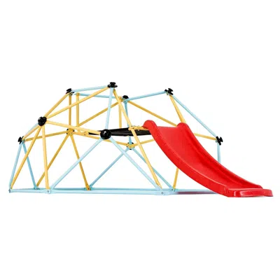 Wetego Climbing Dome, For Kids 3 To 9 Years Old, 8ft Geometric Dome Climber With Slide,jungle Gym Supports 
