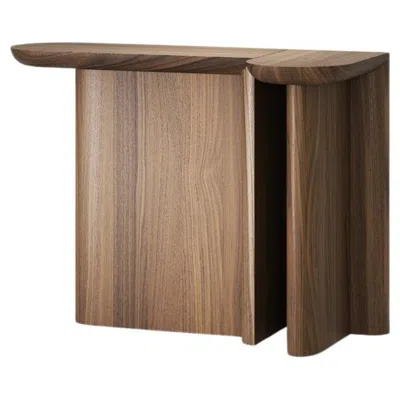 Pre-owned Wewood Set Of Two  Re-form Walnut Console By Alain Gilles In Brown