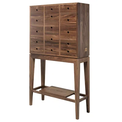 Pre-owned Wewood Tall Walnut Or Oak Chest Of Drawers Dresser Cabinet In Brown