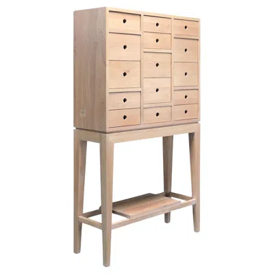 Pre-owned Wewood Timeless Solid Oak Cabinet Featuring Practical Storage Space In Brown