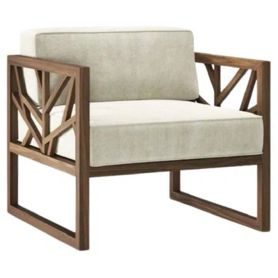 Pre-owned Wewood Tree Lounge Chair By  - Hand-crafted Solid Wood, Modern Design In Brown