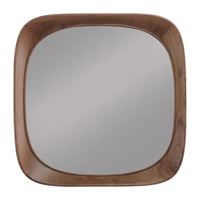 Pre-owned Wewood Versatile Design Small Wall Mirror With Wooden Frame In Brown