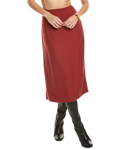 Weworewhat A-line Linen-blend Midi Skirt In Brown