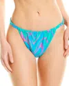 Weworewhat Adjustable Ruched Bikini Bottom In Blue