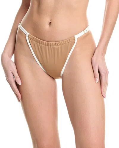 Weworewhat Adjustable Ruched Bikini Bottom In Brown