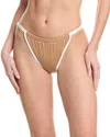 Weworewhat Adjustable Ruched Bikini Bottom In Brown