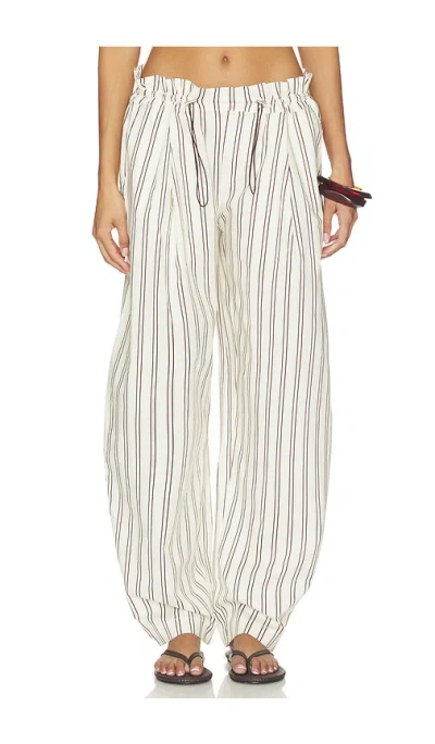 Weworewhat Adjustable Waist Pant In White