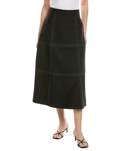 Weworewhat A-line Contrast Stitch Skirt In Animal Print