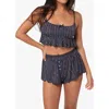 Weworewhat Babydoll Cropped Tank In Dark Navy