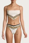 Weworewhat Bandana Bikini Top In Pearl Multi Stripes In White