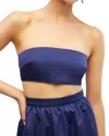 Weworewhat Bandeau Strapless Top In Navy In Blue