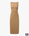 Weworewhat Boat Neck Midi Dress In Beige