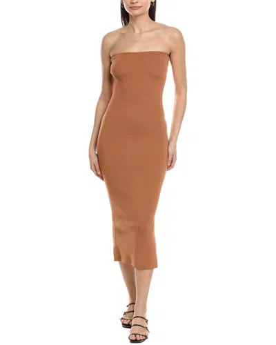 Weworewhat Bodycon Midi Dress In Brown