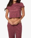 Weworewhat Boxy Baby Tee In Rouge/dk Navy